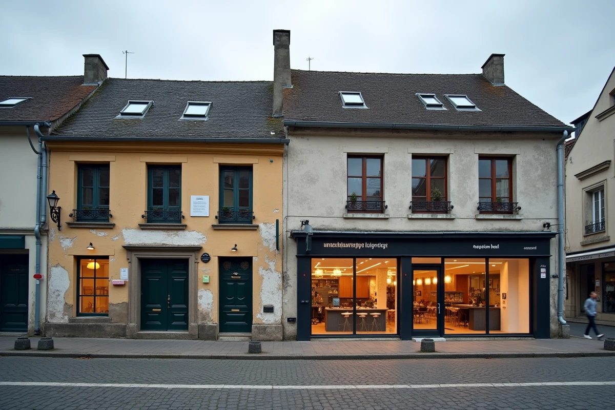 Comparaison visuelle de deux salles des fêtes françaises aux tarifs de location différents selon la région