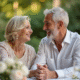 Couple mature souriant lors d'une célébration en plein air