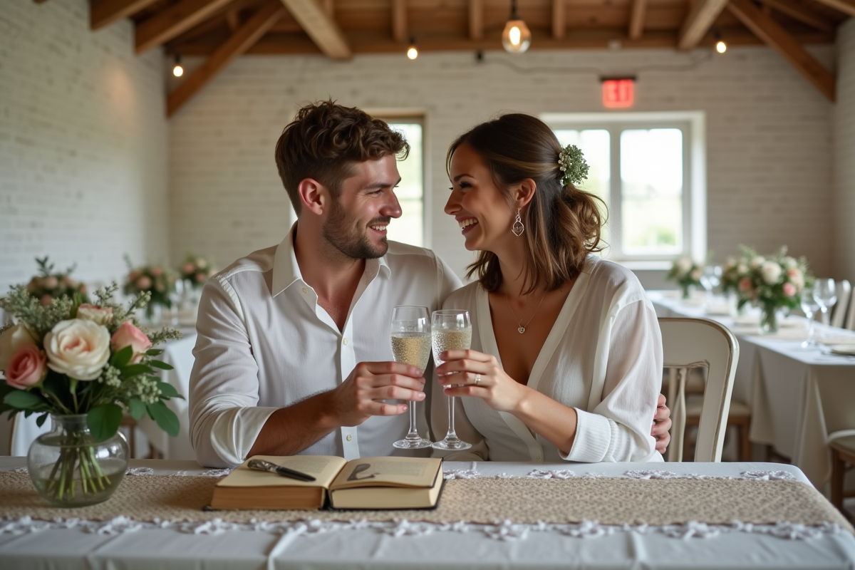 Jeune couple riant lors d